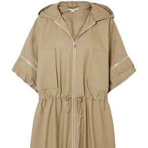 Stella McCartney Hooded herringbone cotton-blend coat - size 40/US 4 - Brand new